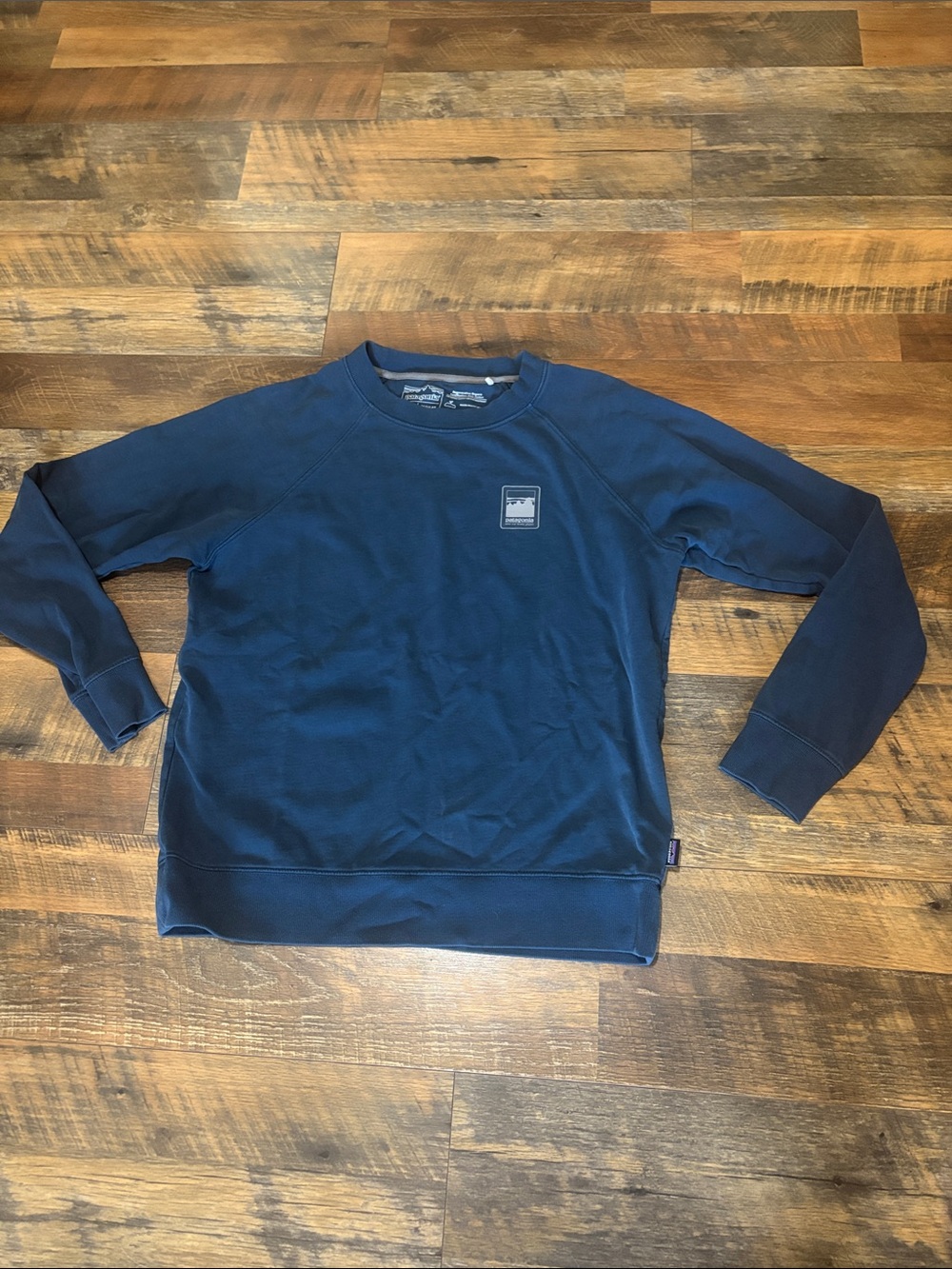 Patagonia Sweatshirt Blue Alpine Icon Pilot Crew Neck Organic Cotton Women Large